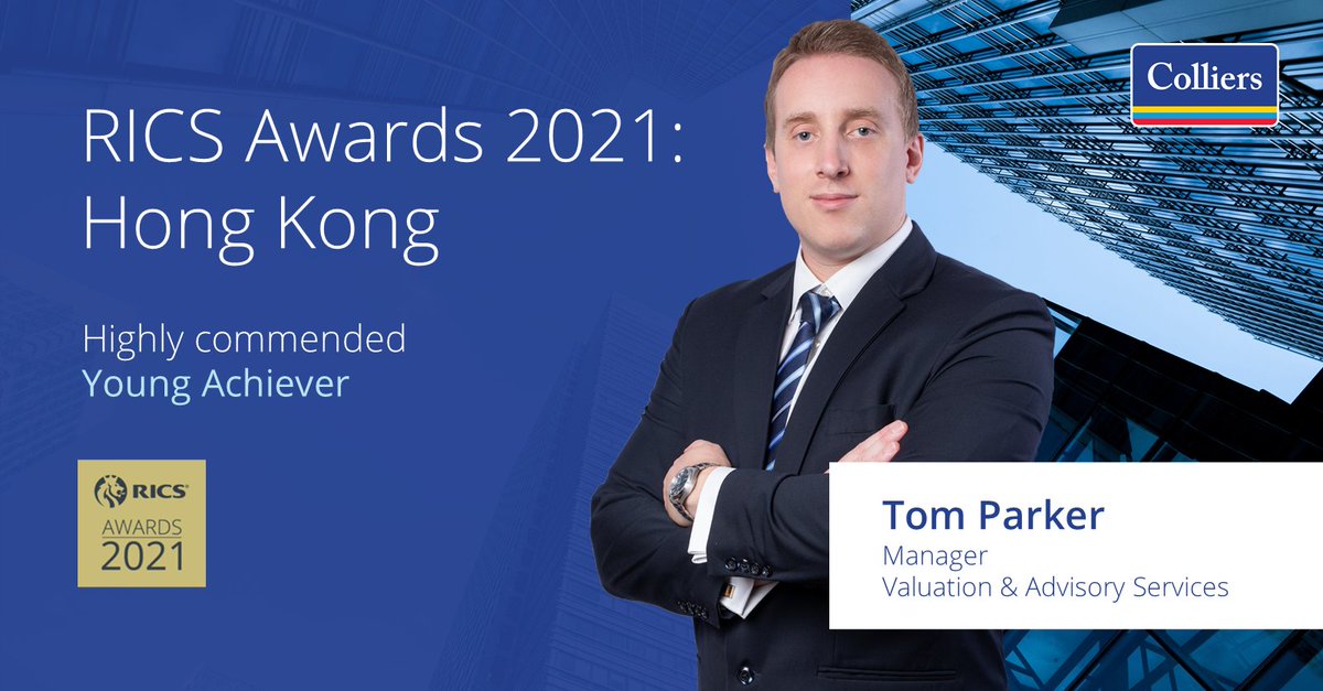 ColliersHK's tweet photo. We’re pleased to share that Tom Parker of the Valuation &amp; Advisory Services team has been Highly Commended as a #YoungAchiever in the #RICSAwards Hong Kong 2021. Well done Tom, for this fantastic achievement!
https://t.co/GFdig6SNqn
#ColliersHK https://t.co/0PIHcTKJ7t