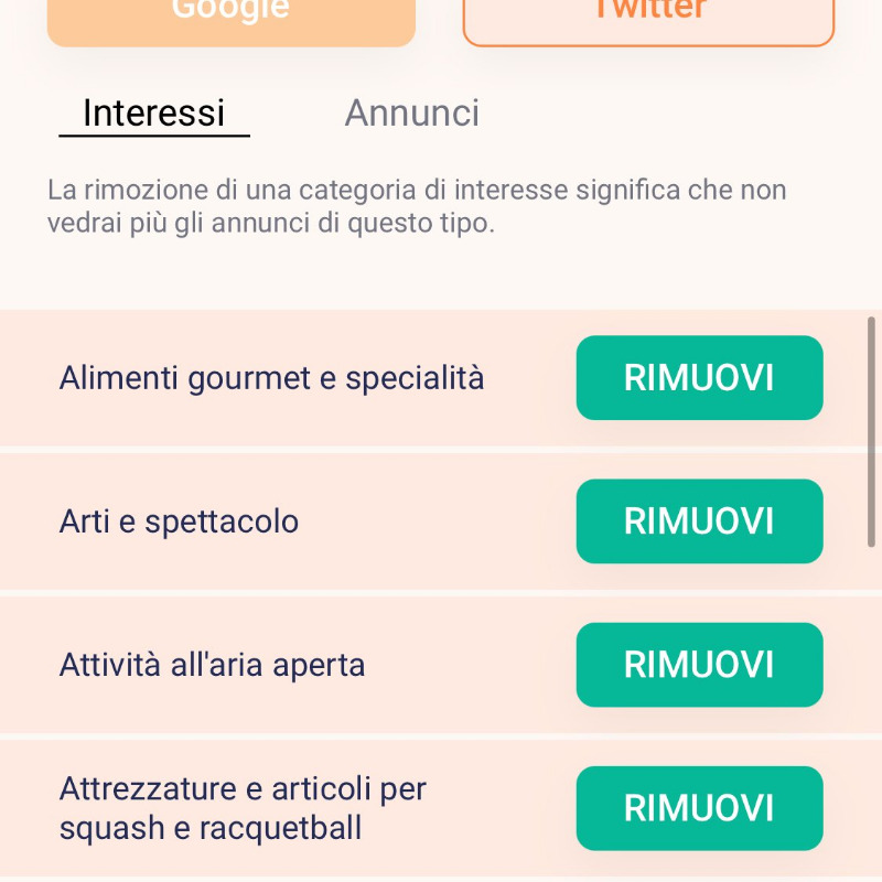 Gullisc's tweet photo. Parli di una cosa e vedi subito una pubblicità a riguardo? 
Non ci sono prove che qualuno ti ascolti ma sicuramente Google ti conosce benissimo. Guarda la lista di tutti i tuoi interessi che Google sa di te!  https://t.co/7UDDlJZS0L …  Questi 4 dei miei 60 @data_rita https://t.co/8W7Jy3EAMg