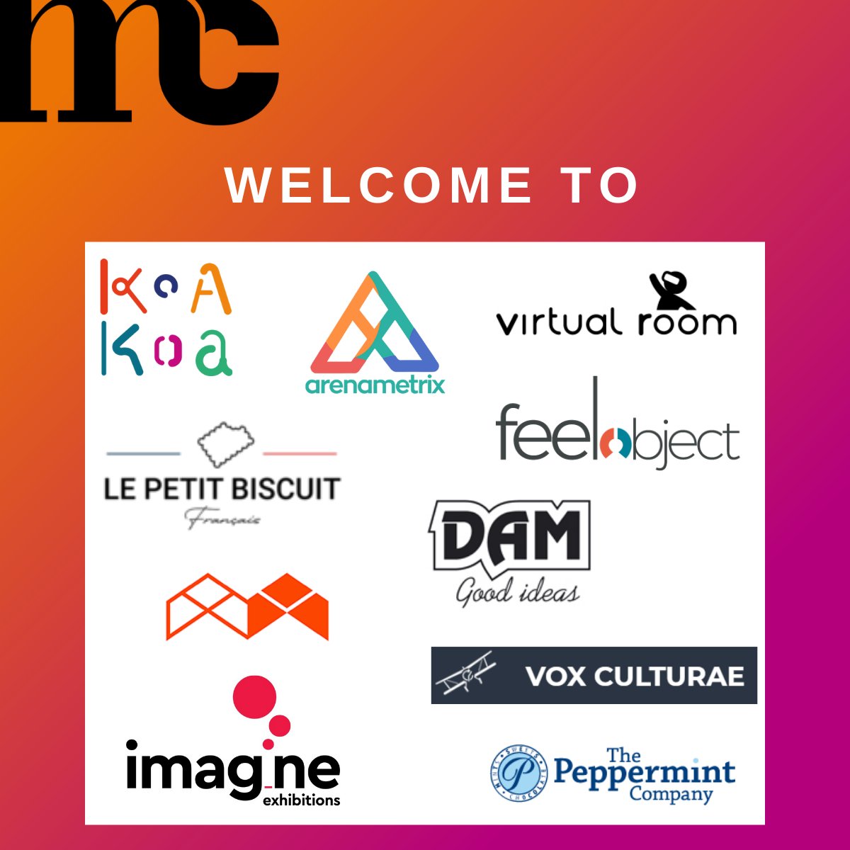 Museum_co's tweet photo. 🇫🇷 7 nouveaux exposants rejoignent @Museum_co cette semaine !

@koakoa_fr @VirtualRoomFR The Peppermint Company, @Mercurioimaging Feel Object @arenametrix @Vox_Culturae Le Petit Biscuit Francais, Dam, @imagineexhibits

Rencontrez-les 👉  https://t.co/P5hogZbZGz
#museumconnections https://t.co/WBo4Pt9uH7
