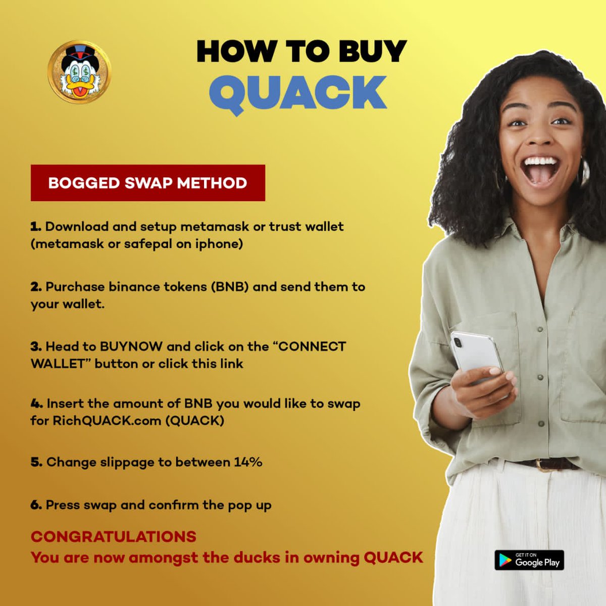 fav_180's tweet photo. Here's how to buy @RichQuack
Get the #Quackcoin now!
#Crypto #cryptocurrencies #richquack @elonmusk @Bitcoin https://t.co/Qg7iiUXZ4P #QUACKcoin