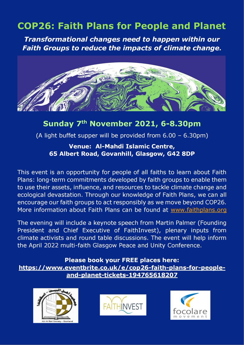 WAOSD_2408's tweet photo. So honored that our @COP26 delegation is invited for @faithinvest1 #COP26 : #Faith plans for people & planet, and will tell our faith stories.
For more 👇https://t.co/LJ2Lk0WxZp
#COP26Glasgow #faithinthefuture #faiths4climate
#biodiversity #ClimateAction #ecosystemsfriendly https://t.co/zCJ1RRicwJ
