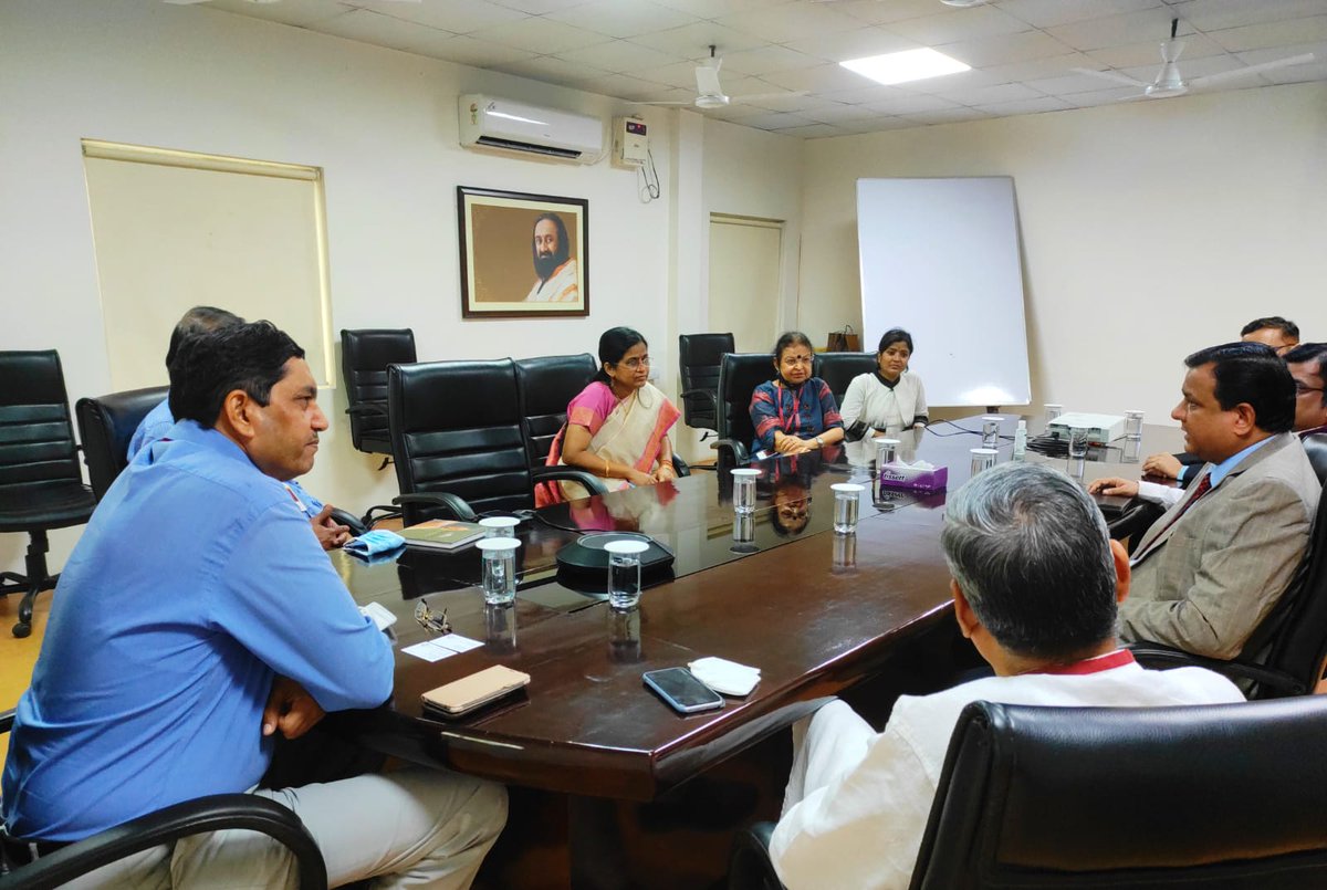 SriSriU's tweet photo. We are delighted to sign an MOU with OP Jindal University, Raigarh (C.G.) (@OPJUniversity) with collaborations in terms of research, innovation, student exchanges, Peace studies, Faculty Development Program, and community exchange. 
#SriSriU https://t.co/I3UFzg8kH4