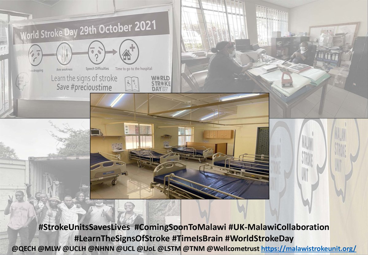 Revolutionising Stroke Care in Malawi (@malawistroke1) on Twitter photo #StrokeUnitsSavesLives #ComingSoonToMalawi #UKMalawiCollaboration #LearnTheSignsOfStroke #TimeIsBrain #WorldStrokeDay
<a href="/QECH_Chipatala/">Queen Elizabeth Central Hospital</a> @MlwTrust <a href="/uclh/">UCLH</a> <a href="/NHNN_therapies/">NHNN Therapy & Rehabilitation</a> <a href="/UCL_Global/">UCL Global Engagement</a> <a href="/LivUni/">University of Liverpool</a> <a href="/LSTMnews/">LSTM</a> <a href="/TNM_MALAWI/">TNMMALAWI</a> <a href="/wellcometrust/">Wellcome</a> #StrokeUnitsSavesLives #ComingSoonToMalawi #UKMalawiCollaboration #LearnTheSignsOfStroke #TimeIsBrain #WorldStrokeDay
<a href="/QECH_Chipatala/">Queen Elizabeth Central Hospital</a> @MlwTrust <a href="/uclh/">UCLH</a> <a href="/NHNN_therapies/">NHNN Therapy & Rehabilitation</a> <a href="/UCL_Global/">UCL Global Engagement</a> <a href="/LivUni/">University of Liverpool</a> <a href="/LSTMnews/">LSTM</a> <a href="/TNM_MALAWI/">TNMMALAWI</a> <a href="/wellcometrust/">Wellcome</a>
