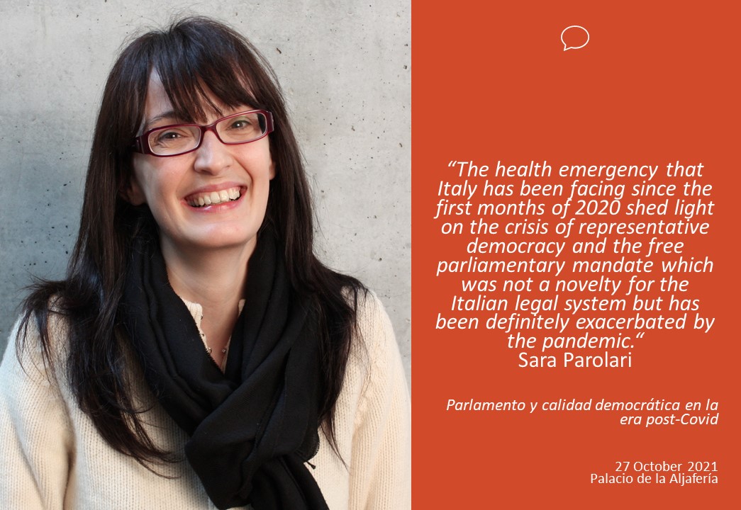 EuracFederalism's tweet photo. 🇪🇸Our senior researcher Sara #Parolari was invited to the workshop “Parlamento y calidad democrátiva en la era post-Covid” by the @Fundacion_MGA and she talked about the "Calidad democrática y pandemia: 🇮🇹Italia". https://t.co/qJXMwBbPcA