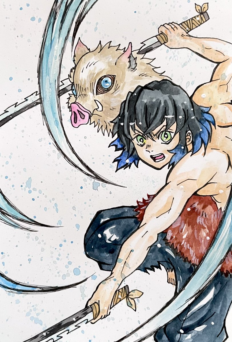 伊之助 ハガキサイズに伊之助描きました 鬼滅の刃 伊之助 模写 べこりーぬ のイラスト 伊之助 ハガキサイズに伊之助描きました 鬼滅の刃 伊之助 模写 べこりーぬ のイラスト