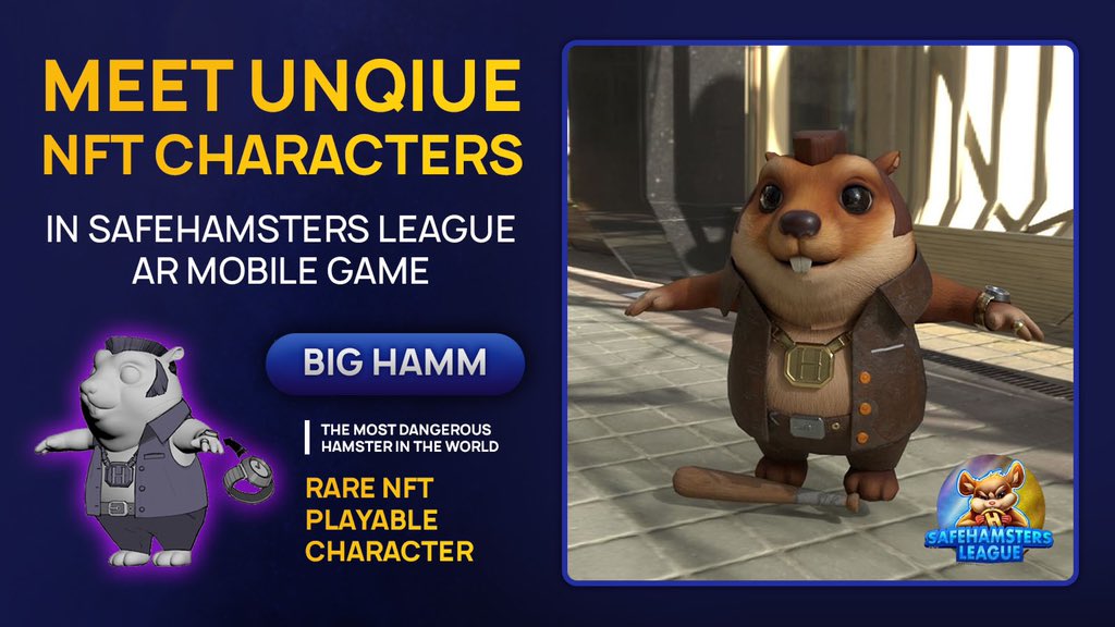 LeagueHamsters's tweet photo. Hello everyone! 🐹 News update: Soon in the SafeHamsters League, there will be new characters joining the ranks.🗡 These new characters were previously only seen as NFTs. They will  surprise players with their coolness and abilities 😎

#crypto #gameFI #NFTs https://t.co/GFmOP6bRnJ