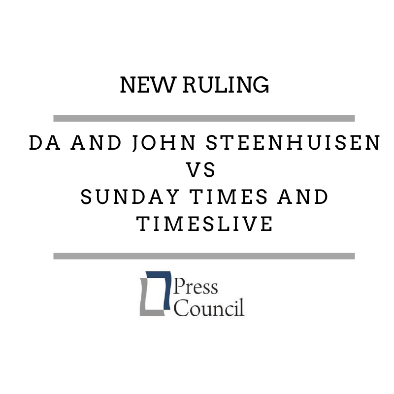 PressCouncil_SA's tweet photo. #NEWRULING 
DA and John Steenhuisen vs Sunday Times and TimesLive

https://t.co/mmvXq4Z08x https://t.co/X0meSGPvQE