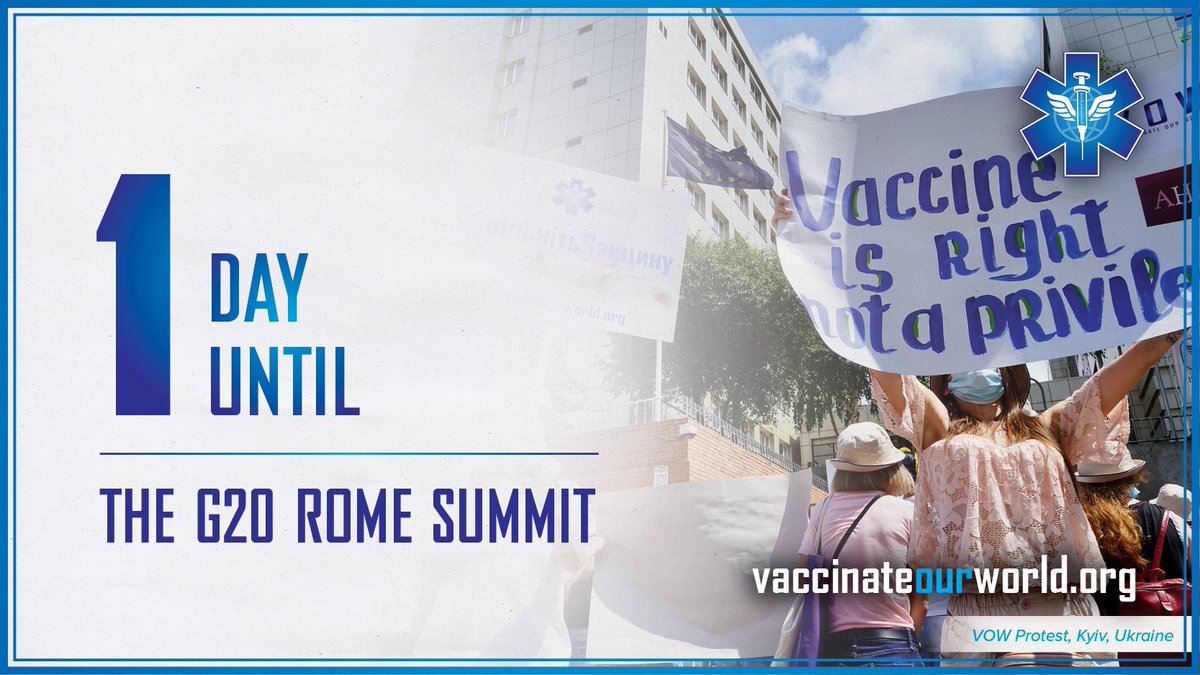 6.6 billion people still have no #COVID19 vaccine access. <a href="/G20/">G20</a> must use its upcoming Rome summit in Oct to #VaccinateOurWorld! vaccinateourworld.org #G20Italy #VOWNow