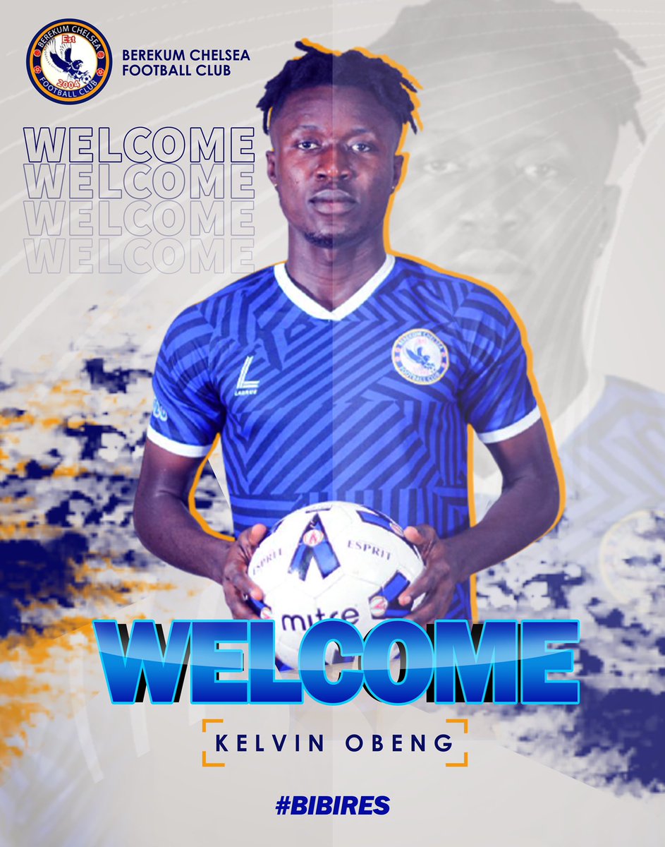 BerekumChelseaF's tweet photo. 🤝 📄|  

𝓚𝓮𝓵𝓿𝓲𝓷 𝓞𝓫𝓮𝓷𝓰 ✍🏾 a Two year deal with #Bibires! 

The talented striker joins us from Inter Millas Fc. 

Welcome Kelvin! 🔵⚪️ https://t.co/rloAWZ0nKr