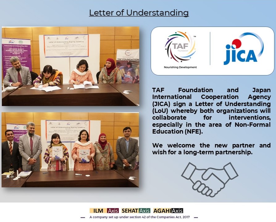 TAFFoundation1's tweet photo. TAF Foundation is pleased to have Japan International Cooperation Agency (@jica_direct_en) on board and hopes for a long-term partnership.
#TAFFoundation #NourishingDevelopment #Partnership https://t.co/A0DAScgwl0