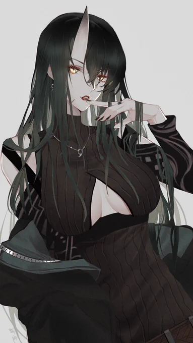 刹那 #明日方舟 #アークナイツ #星熊 #ホシグマ(アークナイツ) #鬼 #マニキュア #魅惑の谷間 #ふつくしい https://t.co/oeTEH70TM1 