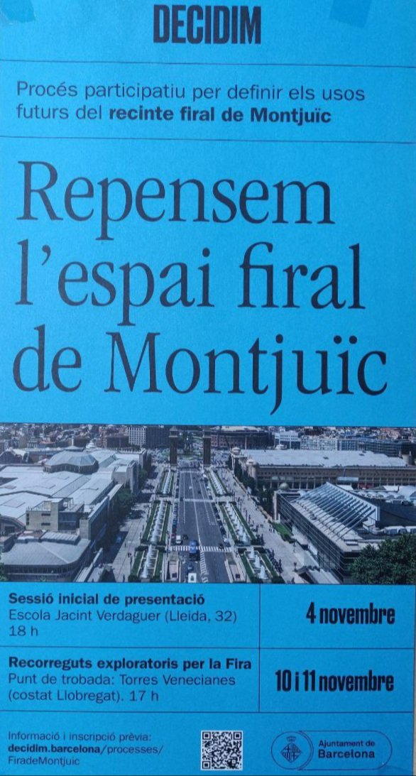 Nendebarri's tweet photo. Hem de participar en aquest suposat procés participatiu?
1) Ni tan sols conceben la possibilitat de deixar de fer servir l'espai per a usos firals, tot i haver fet un espai firal "modern" que amplien fins els 300mil m2 a l'Hospitalet i estar en plena emergència climàtica. Cal? https://t.co/YZycPOcaoT