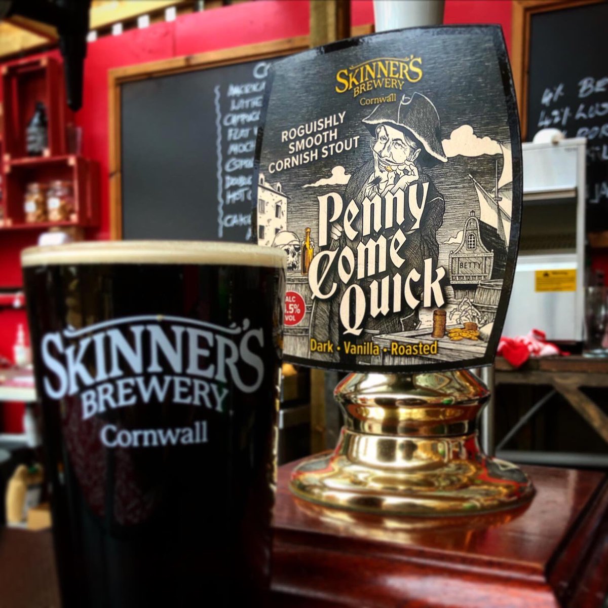 Skinnersbrewery's tweet photo. Love your dark beers and stouts? Our brewery Tap Yard Bar and pub the @theoldalehouse have both tapped beautiful conditioned casks of #Pennycomequick milk stout and it’s pouring exclusively at these two venues from today. Enjoy! #stout #milkstout #cornishale #cask #caskisking https://t.co/NTxV7xpVk3