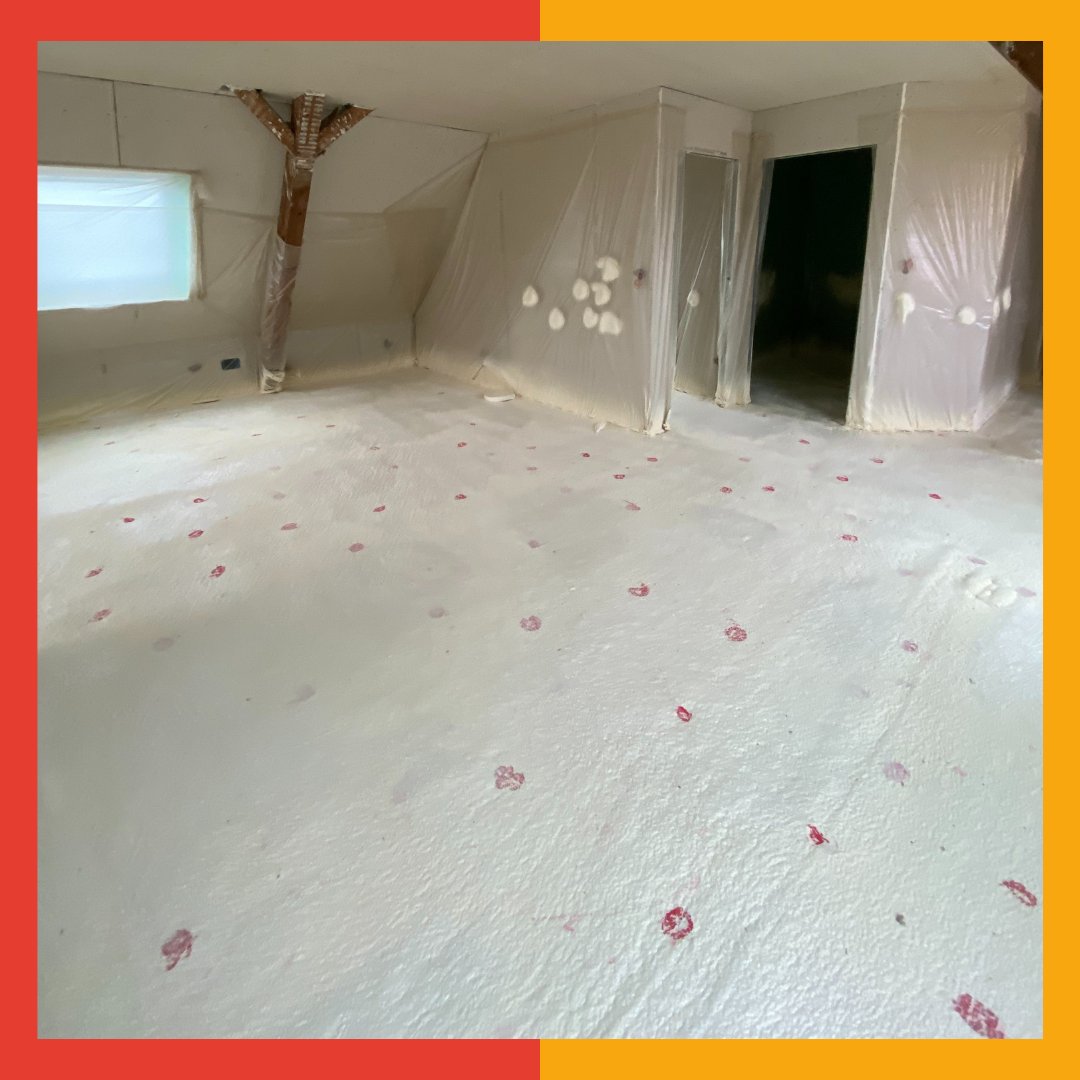 ISOPROM's tweet photo. Découvrez le chantier de la semaine ! 👷‍♂️

Une isolation thermique des sols par projection de mousse polyuréthane ! 

Intervention réalisée lors d'un projet de rénovation d'une surface de 440 m² à SAVERNE.

Épaisseur moyenne= 70mm - R=3,00m².K/W https://t.co/7YJvyCuCOz