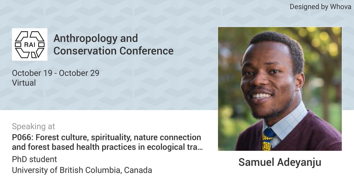 yanjus4christ's tweet photo. I am speaking at the Anthropology and Conservation Conference. Please checkout the details of my talk at: https://t.co/uvQu7JaiUv

#RAIConservation ⁦@RoyalAnthro⁩ ⁦@ubcforestry⁩ ⁦@sunderland_lab⁩ https://t.co/PSH918RvBu