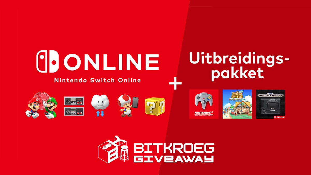 bitkroeg's tweet image. Om onze 40ste episode te vieren geven we 1 jaar #NintendoSwitchOnline weg + Uitbreidingspakket!

Om mee te doen:
✅ Volg @bitkroeg 
🔁 Like &amp;amp; RT
💬 Laat ons weten welke online game je als eerste gaat spelen op je #NintendoSwitch. 

#Giveaway enkel voor BE &amp;amp; NL. Winnaar: 5 Nov !