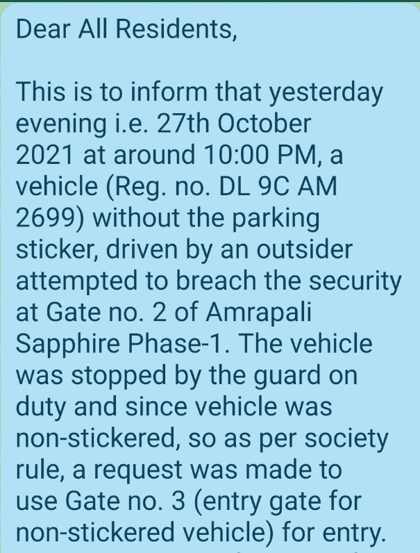 AmrpaliSapphire's tweet photo. Statement of AOA  on the unfortunate event occurred on 27th October at @AmrpaliSapphire . @Uppolice  @noidapolice @CP_Noida @ravikantsporty @amit121078 @diggieraja @ashokism @fitnes_freek @kaushaldp2 @Aam_Admee @Abhishek_Patni @AmitParikh11 @Mandhata14 @CMOfficeUP https://t.co/HtWrV6YhCu