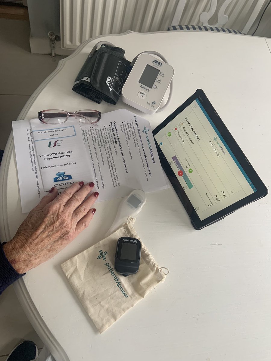 MajellaOReilly1's tweet photo. Excited to have our new initiative in collaboration with @mPower_health @patientMpower underway “Virtual COPD Management Programme” a home monitoring and self management education programme for COPD frequent exacerbators. Can we reduce G.P. and hospital presentations? Let’s see… https://t.co/3NR2hkh8xn
