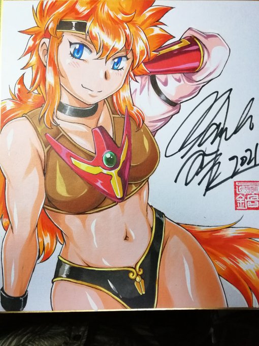 色入れた。ミアンの髪の色に合うコピックがうちに無いんだよなぁ。 