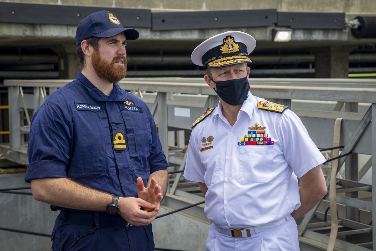 CN_Australia's tweet photo. Delighted to welcome a @RoyalNavy nuclear-powered Astute Class submarine to HMAS Stirling in Western Australia. A timely visit from our 🇬🇧 friends, following the #AUKUS announcement last month. https://t.co/vW5XuLbsQ6