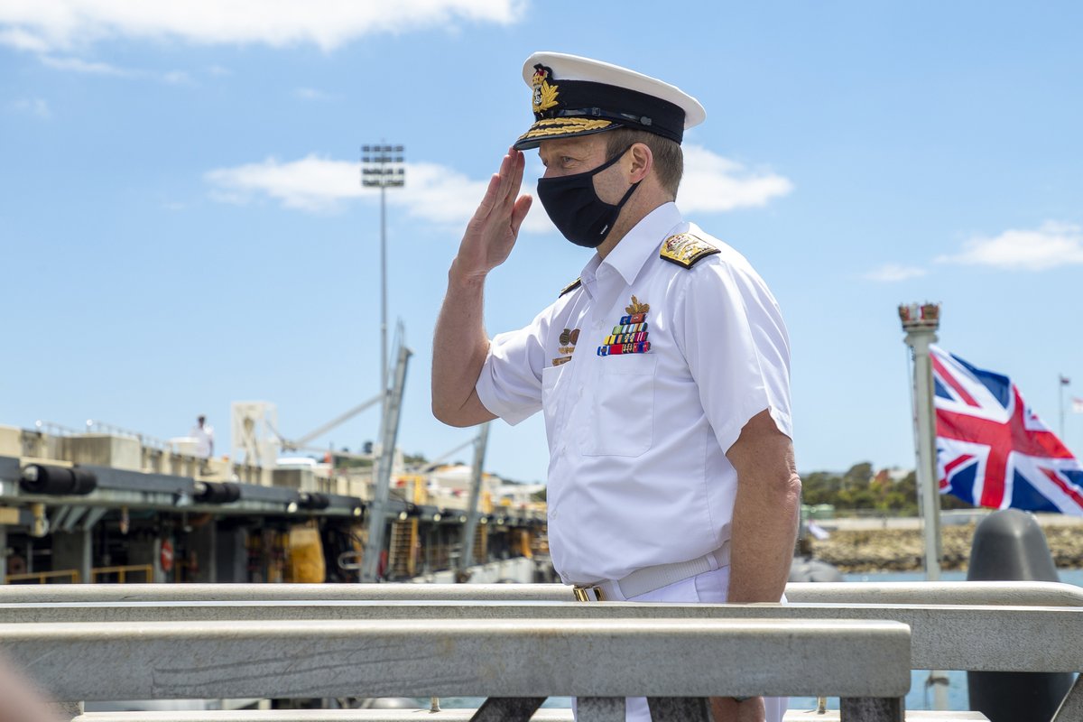 CN_Australia's tweet photo. Delighted to welcome a @RoyalNavy nuclear-powered Astute Class submarine to HMAS Stirling in Western Australia. A timely visit from our 🇬🇧 friends, following the #AUKUS announcement last month. https://t.co/vW5XuLbsQ6