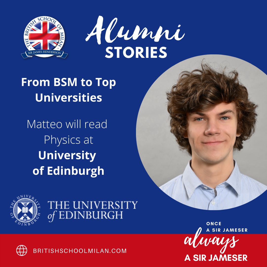 BritishSchoolMI's tweet photo. Congratulations to Matteo for his outstanding IB results. 
Matteo will study Physics at The University of Edinburgh.

Welcome to the BSM Alumni Network and best wishes for your future.

#BSMAlumni #BSMSJHCommunity #Leavers2021 #Physics The University of Edinburgh #University https://t.co/JklIz7vtj9
