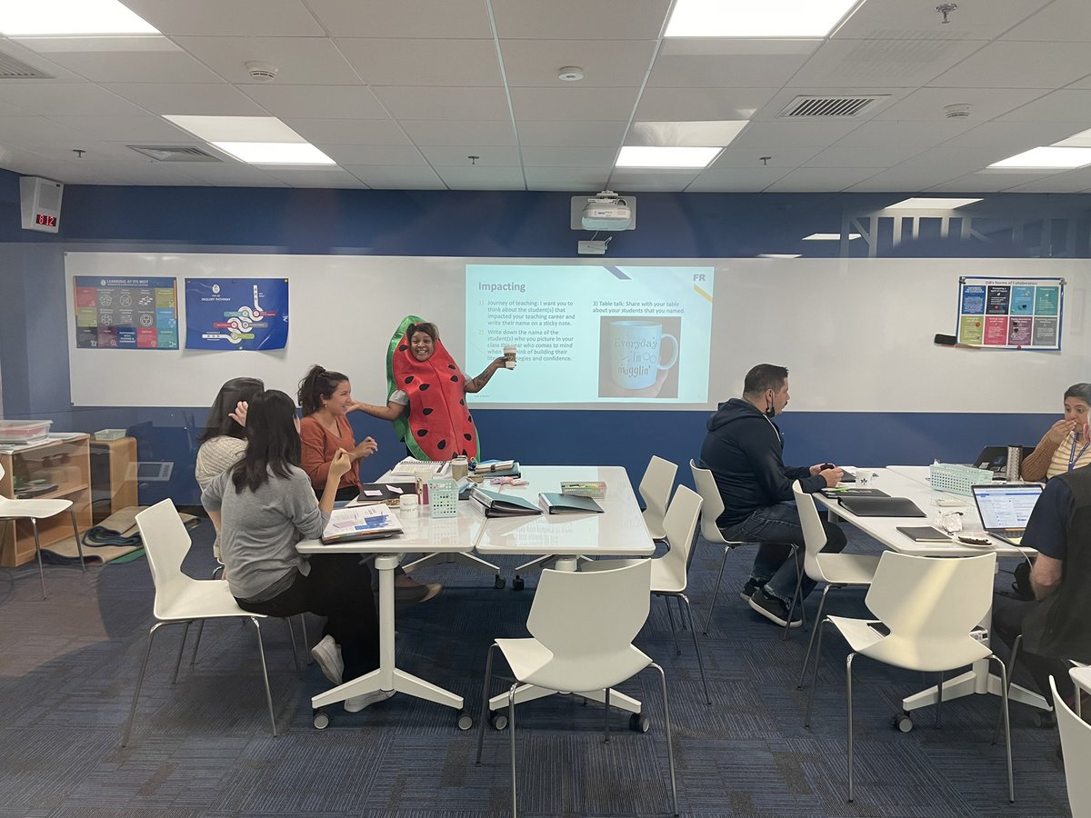 At ISB, learning is challenging and joyful! #learnisb #freshfruitfriday Thanks to our instructional coach <a href="/SarahSisu/">sarah sisu</a> for rocking the watermelon  🍉