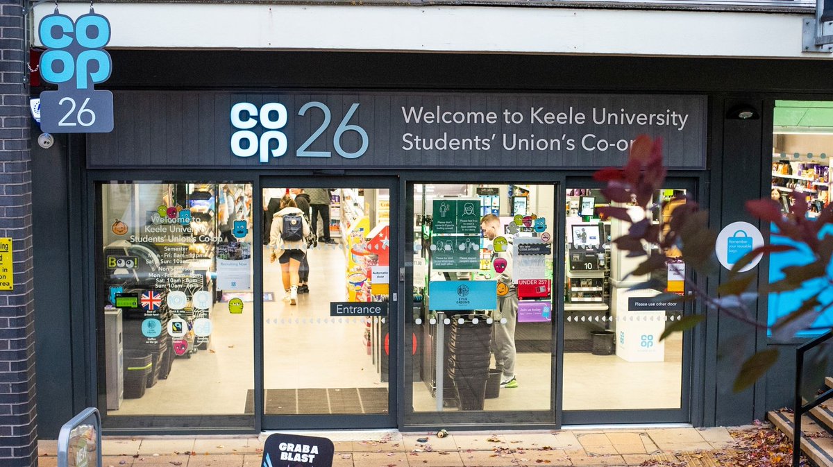Love this, @CoopUK! 👏👏

The <a href="/KeeleSU/">Keele SU</a> Co-op store on campus has been rebranded as Co-op26 to raise climate change awareness 🌍💚

#Coop26 #KeeleCop26