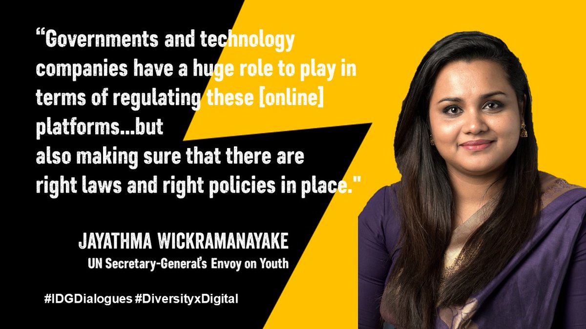 PlanUNGeneva's tweet photo. In case you missed it, here is a highlight from Jayathma Wickramanayake @UNYouthEnvoy in one of our #IDGDialogues 

Click this link to watch the dialogue! 👉 
https://t.co/Hwy81l2rN2

#FreeToBeOnline #DiversityXDigital #IDG2021 #DayOfTheGirl https://t.co/1f3Uf9KpI0