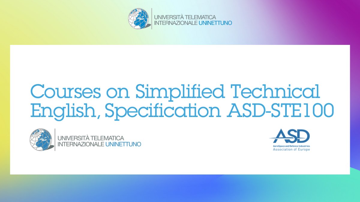 uninettuno's tweet image. 𝗖𝗼𝗿𝘀𝗶 𝗔𝗦𝗗-𝗦𝗧𝗘𝟭𝟬𝟬 𝗰𝗼𝗻 𝗨𝗡𝗜𝗡𝗘𝗧𝗧𝗨𝗡𝗢 
Date di partenza:
14 febbraio 2022
9 maggio 2022
26 settembre 2022

➡️Scopri di più: bit.ly/3jHy97i

Contattaci:
📞 06 69207671 - 06 69207670
📧 stecourse@uninettunouniversity.net 
#SimplifiedTechnicalEnglish