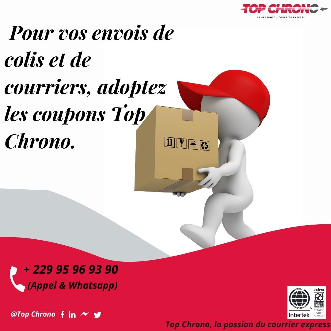 TopChronoBenin's tweet photo. Pour vos envois de colis et de courriers, adoptez les coupons Top Chrono.
Contactez-nous au (+229) 21 31 06 54 ou (229) 95 96 93 90 (WhatsApp)
Sur les réseaux sociaux @Topchrono
Top Chrono, la passion du courrier express !
#topchrono, #Waxéxo #courrierexpress https://t.co/c2B9Ny9PcJ