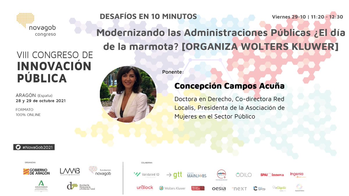 novagob's tweet photo. #Novagob2021
📍#LAAABvirtual SALA PRINCIPAL
https://t.co/KoxsbxferP
#Desafiosen10
🔴 Modernizando las Administraciones Públicas. ¿El día de la marmota?
ORGANIZA @WKAdmonPublica
🔸 @mccamposacunha https://t.co/uJvHXVjVdf