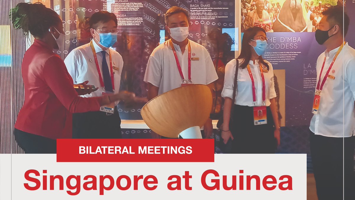 L'équipe de Guinée a récemment tenu une réunion bilatérale avec l'équipe du pavillon de Singapour pour discuter de la planification urbaine, de la gestion de l'eau et d'une potentielle collaboration  entre les deux pays.