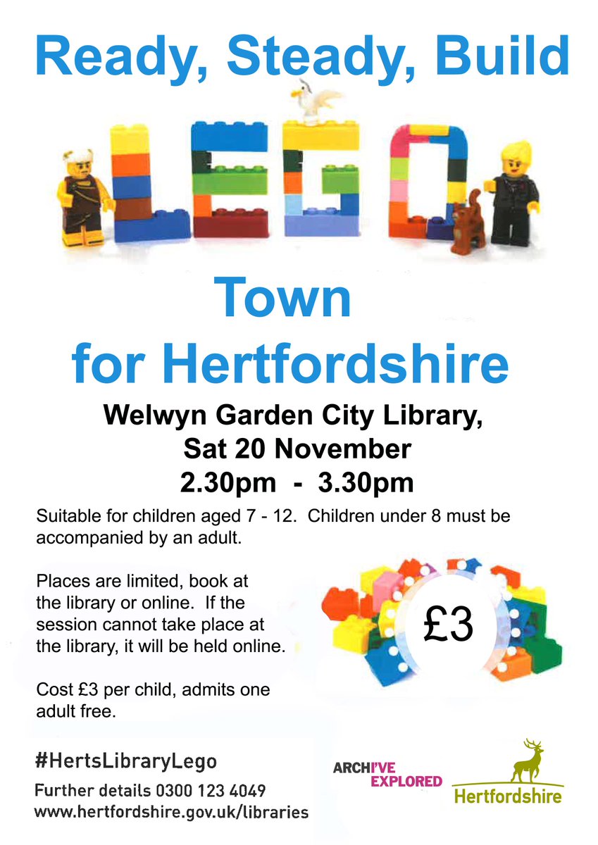 WGC_Central_Lib's tweet photo. As part of our #ExploreYourArchives celebrations this month, help us build a LEGO Town! 

Spaces on each event are limited and booking is essential, book in the library or online, 
https://t.co/PzvxYmBq4M
https://t.co/htL0zYPZlV

@WelHatCouncil @WH_CVS @wonderfulwgc @cwewgc https://t.co/xkfr6vuiIT