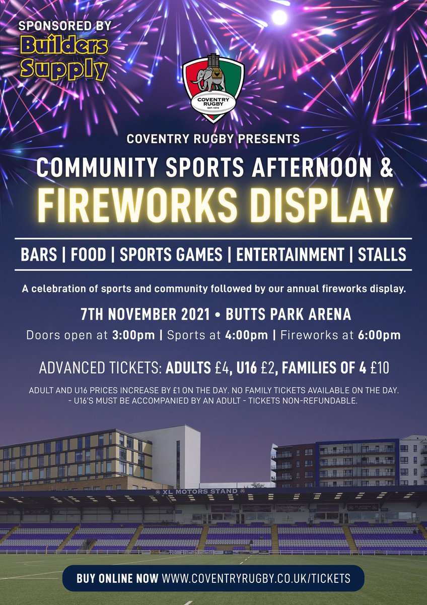 GoCVcard's tweet photo. 💥 FREE FIREWORK TICKETS 💥
Sponsored by @SmartLearner Coventry 🚗
Exclusive to @GoCVcard   Sign-up https://t.co/DqLcHV9v6m 

10 family tickets to be won for Fireworks event @CoventryRugby 💥
[Family ticket = 2+2 or 1+3]

To enter - RETWEET this post before midnight 1st Nov 💥 https://t.co/OKcEaQ1t3J