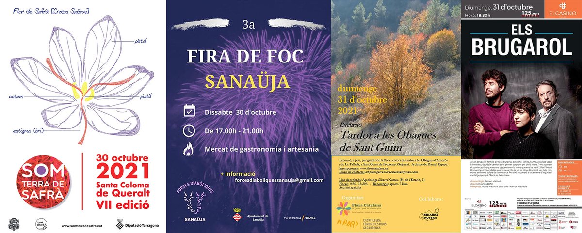 SomSegarra's tweet photo. Sense plans per al cap de setmana? #fires safrà a Sta Coloma i Foc a Sanaüja #sortidabosc a St GuimF #visitateatralitzada a @paeriacervera i @MuseudeGuissona #teatre a @CasinodeCalaf #expos a @museudecervera i @CConcabella , gaudeix la #tardorsegarra! 
ℹ️ https://t.co/8ZHEiD1Ad2 https://t.co/0goniTXMNX