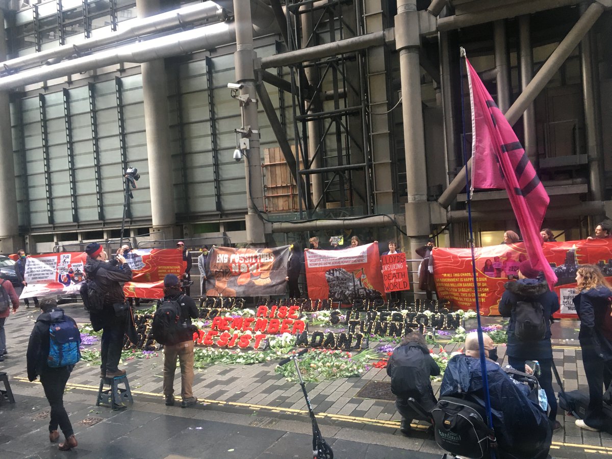 Bloomberg Originals (@bbgoriginals) on Twitter photo LOOK: Climate protesters of <a href="/InsuranceRebel1/">Insurance Rebellion</a> spilled 220 gallons of fake oil outside Lloyd’s of London to draw attention to financing of fossil fuels.
A protester was arrested after the group dumped plant-based liquid trib.al/wdlb2OM LOOK: Climate protesters of <a href="/InsuranceRebel1/">Insurance Rebellion</a> spilled 220 gallons of fake oil outside Lloyd’s of London to draw attention to financing of fossil fuels.
A protester was arrested after the group dumped plant-based liquid trib.al/wdlb2OM