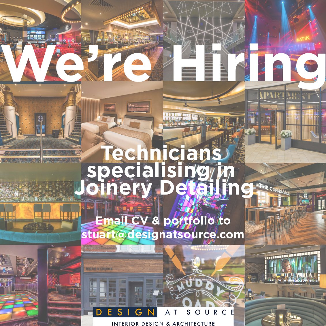 DesignatSource's tweet image. We are looking for a Joinery and Technical Designers to join our wonderful team.
All round Interior Design skills a benefit but principally lots of joinery detailing and technical skills. 
If you think you&apos;re up to the task email attaching your CV to stuart@designatsource.com