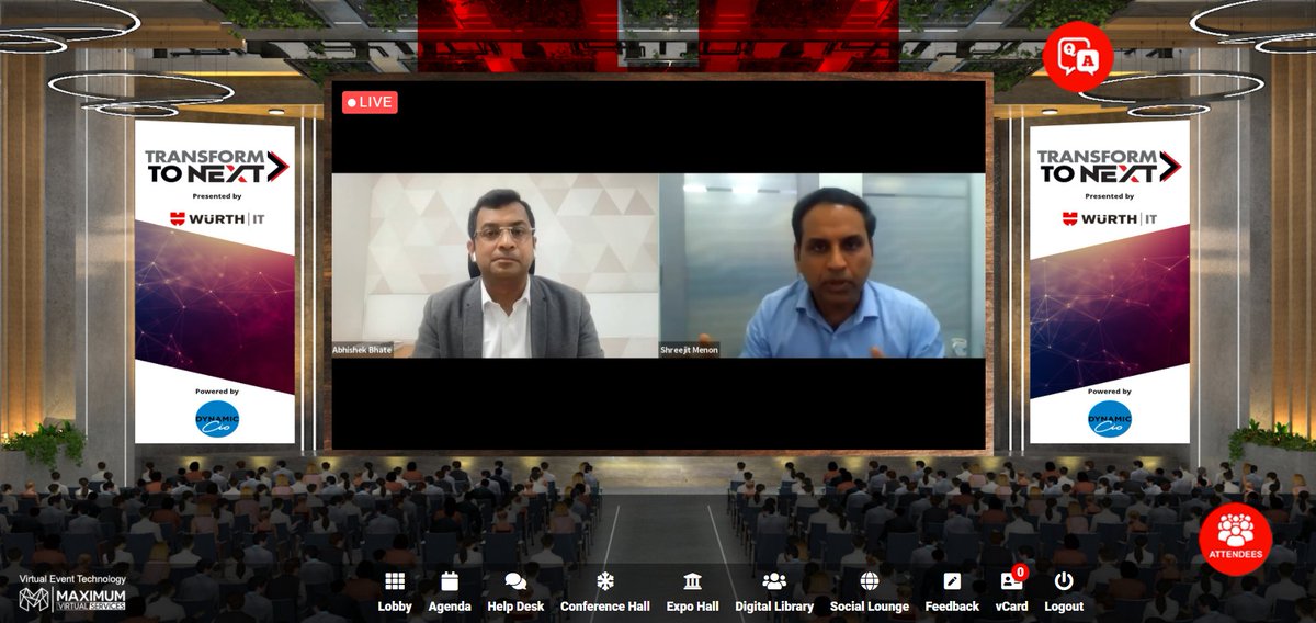 WurthITIndia's tweet photo. CXO - Fireside Chat: Speed of Transformation – the new enterprise edge is live NOW.

Panelists - Sreejit Menon, CEO, Indostar Finance in conversation with Abhishek Bhate, MD and CEO at Wurth IT India https://t.co/3sdzlARltP