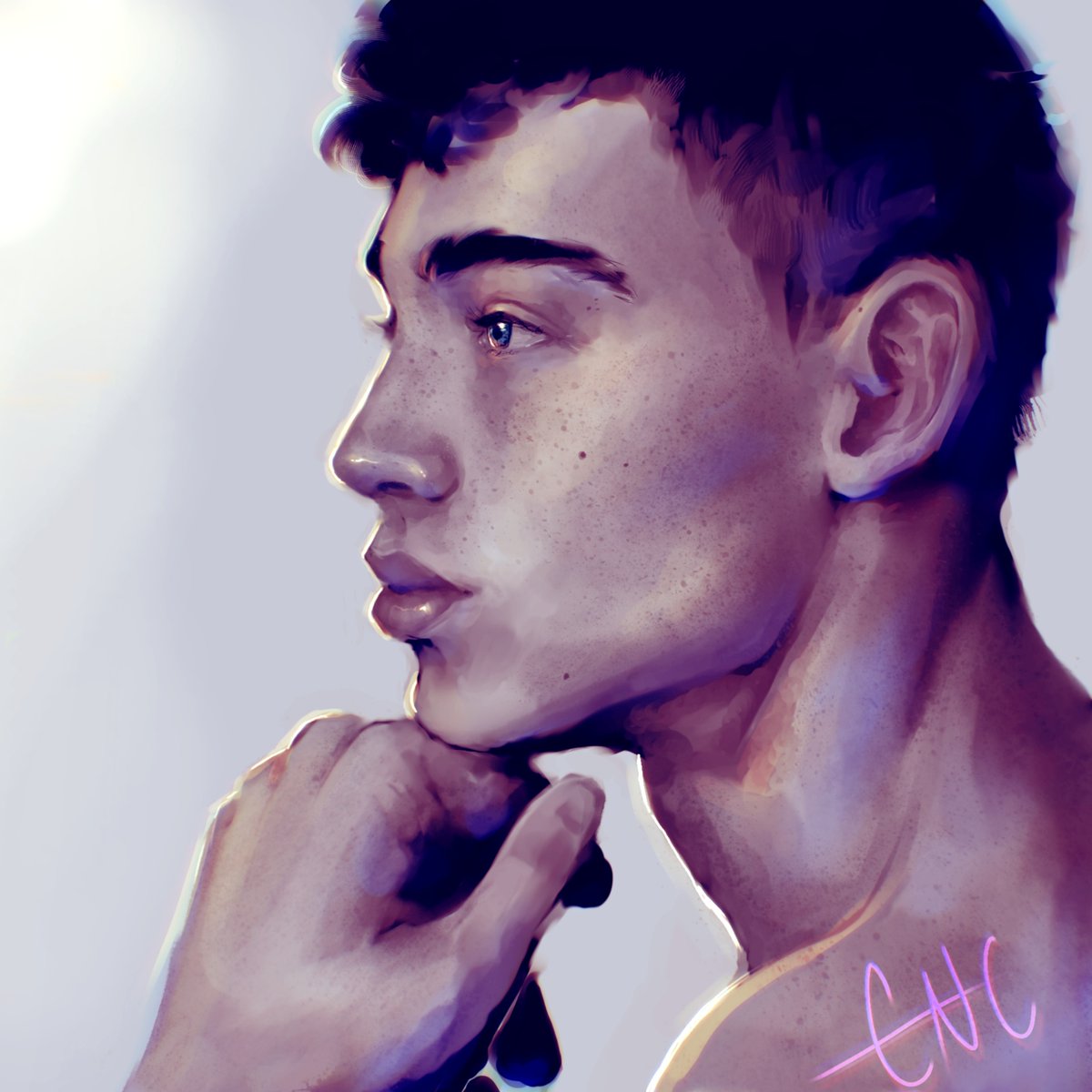 RosehollowGames's tweet photo. I haven't drawn a dude in a looong time, glad to see I don't suck at it lol. What is your least favorite thing to draw? 
Likes, comments, and shares are appreciated.
#art #ArtistOnTwitter #realisticpainting #like #comment #share #smallartist #supportsmall #DigitalArtist #painting https://t.co/Vn13U8IijI