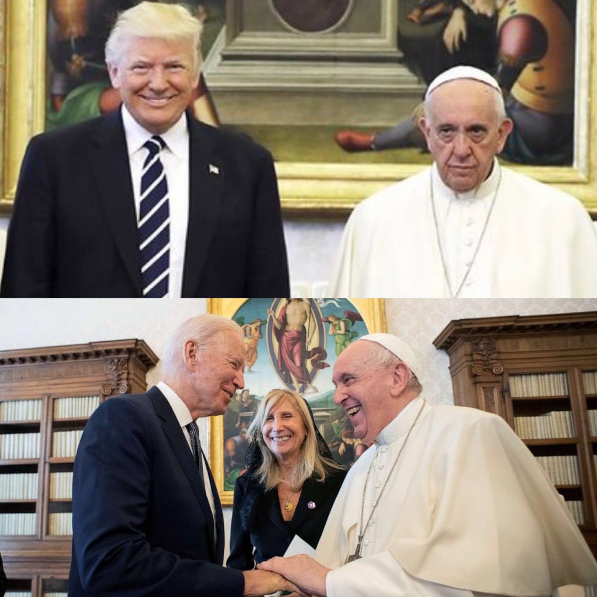 ananavarro's tweet image. Papal version of, “How it started. How it’s going.” 😂😂😂