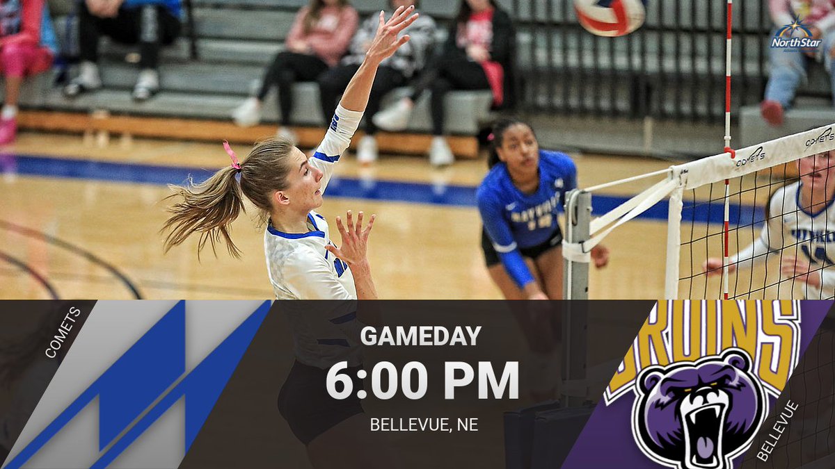 Comet_Athletics's tweet photo. GAMEDAY
π - #11 Bellevue Bruins
β - 6:00 PM
π - Bellevue, Nebraska
π - https://t.co/V98tjxKAj9
πΉ - https://t.co/cIvt8kJPjd
#NSAAVB #NAIAVB @BUBruinsVB https://t.co/12UYnYsvDf
