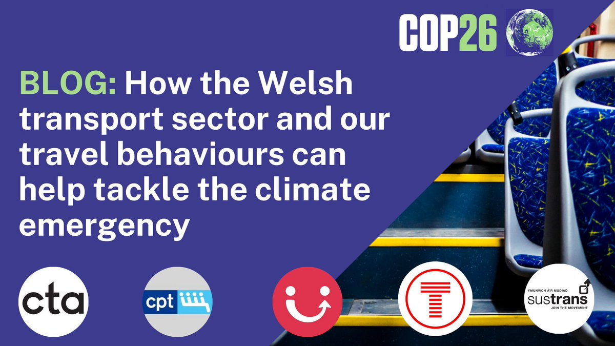 New Blog! Ahead of #COP26, representatives from <a href="/TravelineCymru/">Traveline Cymru</a>, <a href="/transport_wales/">Trafnidiaeth Cymru / Transport for Wales</a>, <a href="/CPT_UK/">Confederation of Passenger Transport</a>, <a href="/CTAUK1/">Community Transport Association</a> and <a href="/SustransCymru/">SustransCymru</a> share their thoughts on what the Welsh transport industry can do to help tackle climate change. Thank you to all our contributors: ow.ly/nvMV50GB5JV ⬅️