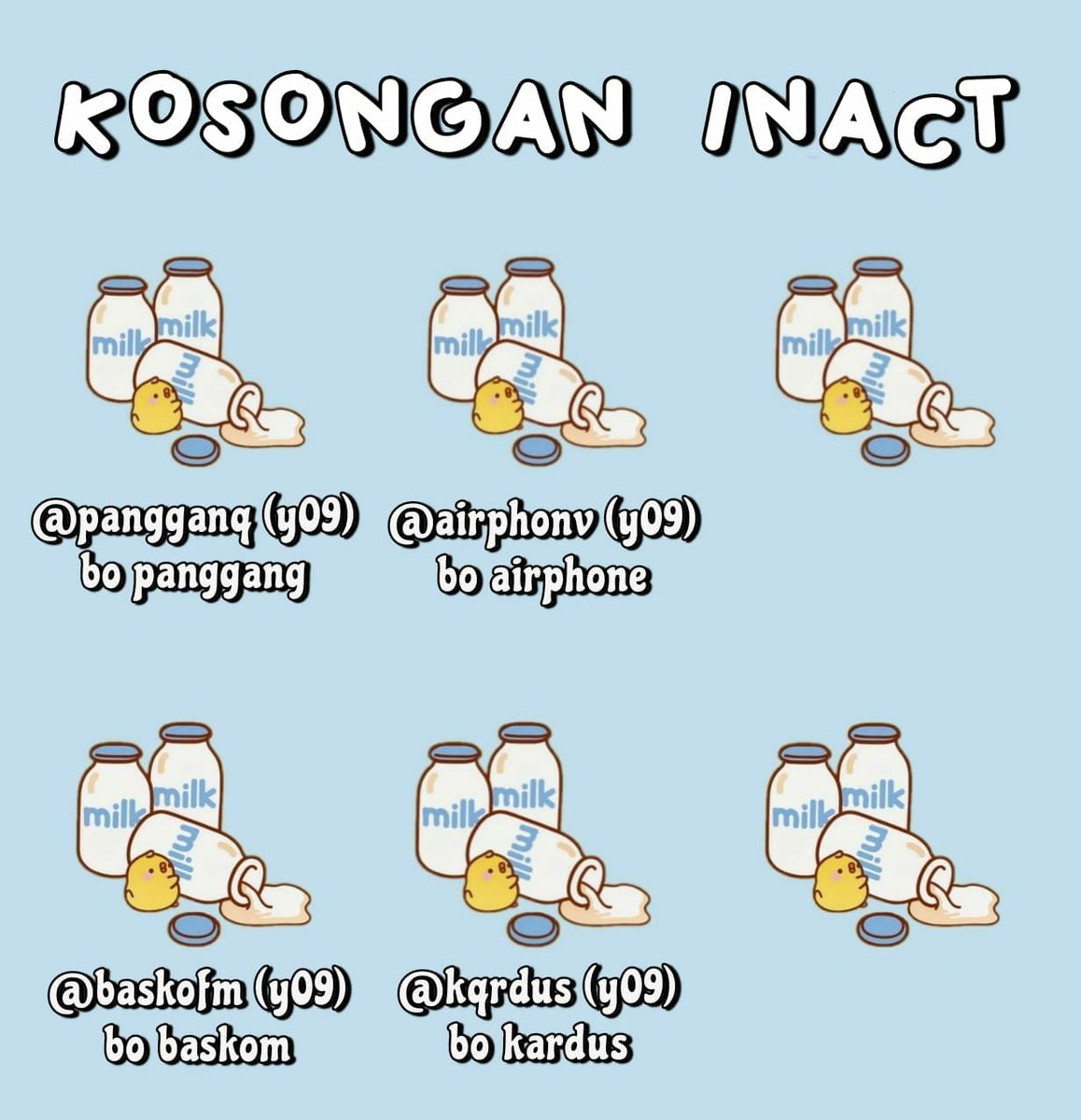 wts kosongan inact 09 w/ mulchar

💰y09: 16.000/each

 ★ acc go green
 ☆ v all + mastip 5 des
 ★ ga kena 12h (tergantung device)
 ☆ masuk ht mt non moots
 ★ dapet nomor verif

#zonauang #zonajajan #zonaba #zonacuan #zonajubel