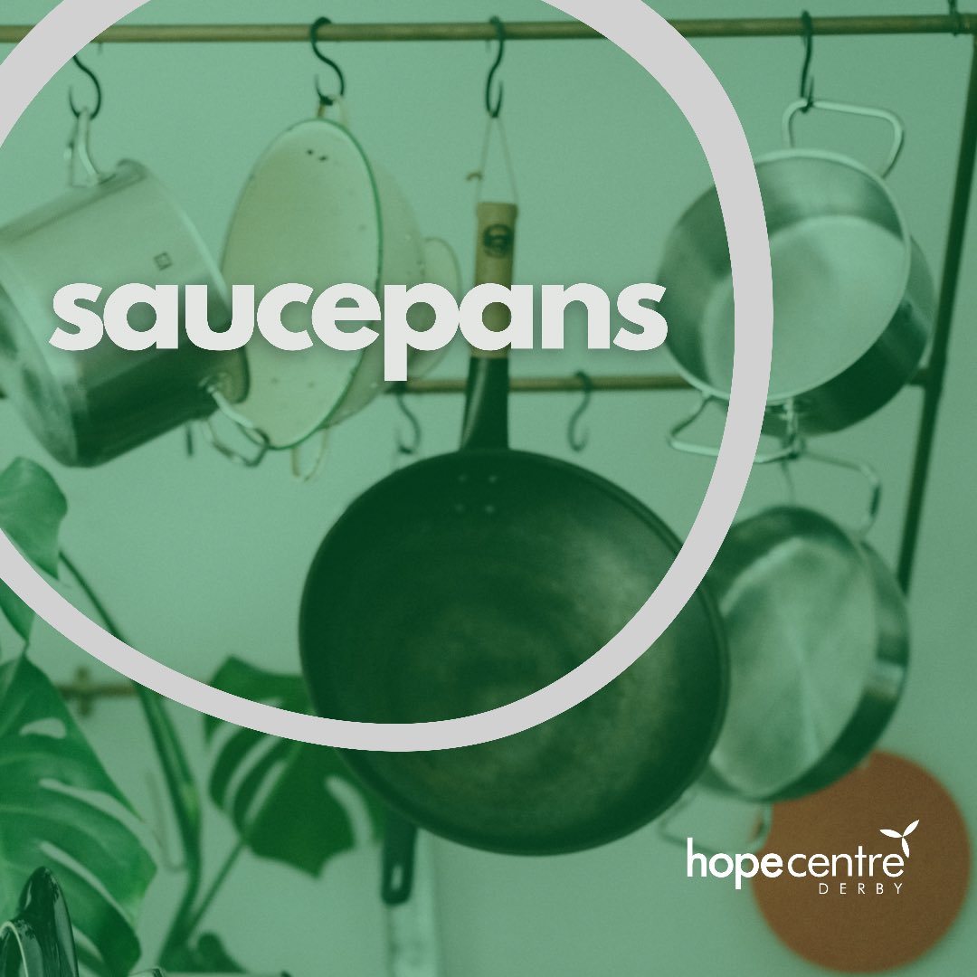 Our Hope Store is running out of saucepans. Can you donate any to help people who have nothing to cook with? We receive donations from Tuesday to Friday, from 9am to 3pm. Thanks for your support.

#hopecentre #hopecentrederby #hopestore #derby #derbyshire #foodbankderby