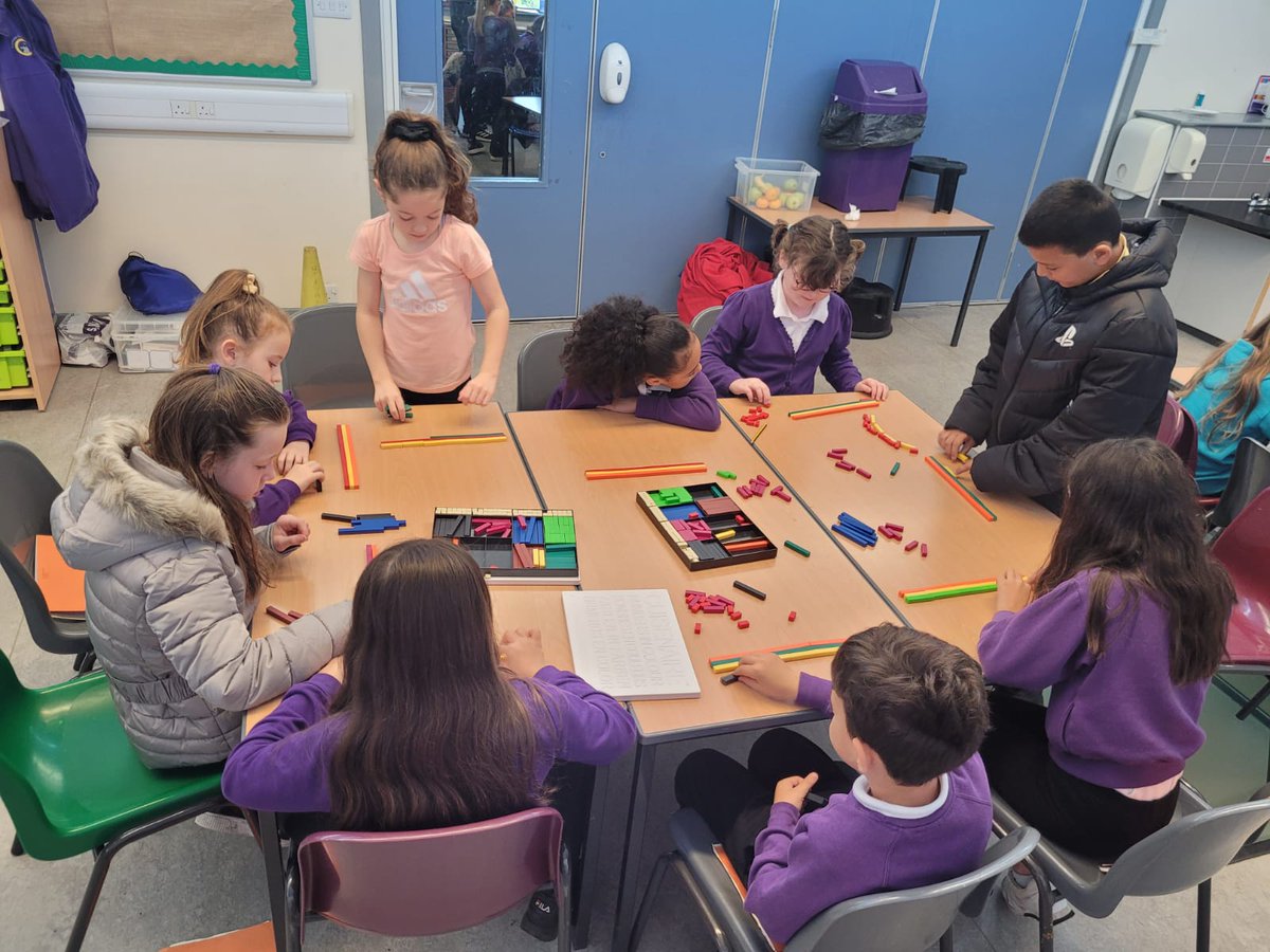 FJ_TaylorCV's tweet photo. P5a have been exploring multiplication using cusinaire rods. We are developing an understanding of how groups of equal parts can make up a whole number. Roll on division! @Castleview_PS https://t.co/BUfjm0y1wt