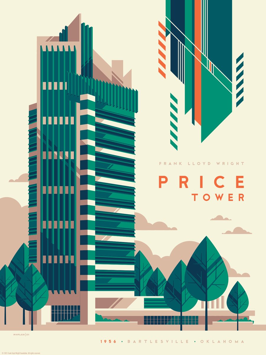 FRANK LLOYD WRIGHT: PRICE TOWER screenprints are now available online:

spoke-art.com/collections/fr…