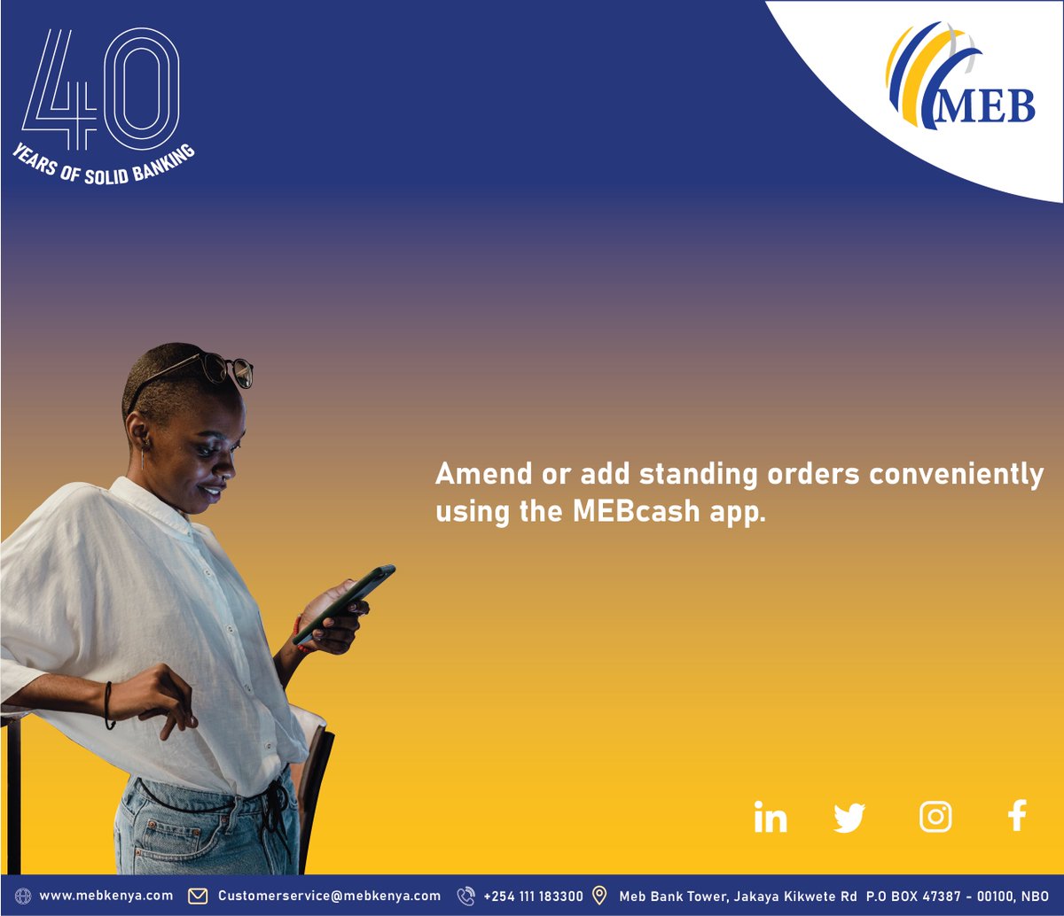 MEBKenya's tweet photo. With our MEBcash app you're just a few clicks away from making your life so much more convenient, create an account today! #MEBcash #MEBank #40yearsofsolidbanking https://t.co/Ghdp1pvjIQ