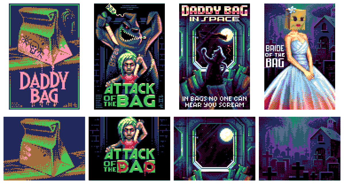 thUg__inc's tweet photo. All my #Pixelween2021 entries &amp; their previews for the halloween challenges @pixeljoint 
#pixelart #pixel_dailies #pixel_art https://t.co/hcjFYSemGE