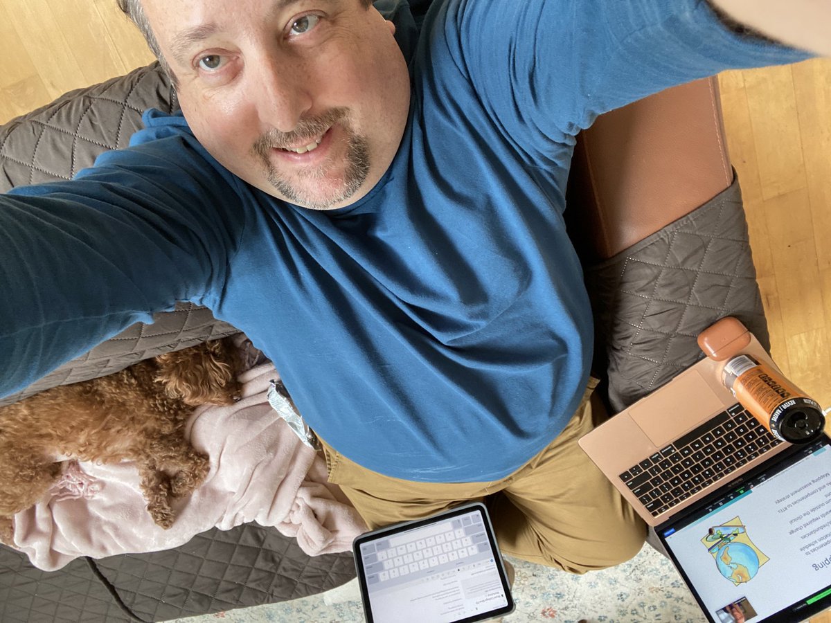 axe1314's tweet photo. Attending a PD workshop with a post-op puppy!! #competencebydesign #puplife #medicaleducation #workathome https://t.co/rxZCCnWUOG